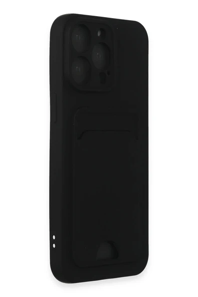 iPhone 15 Pro Kılıf Kelvin Kartvizitli Silikon - Siyah - Resim 2