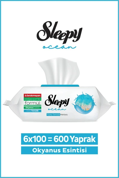 Sleepy Ocean Yüzey Temizlik Havlusu Okyanus Esintisi 6x100 (600 Yaprak) ürün görseli