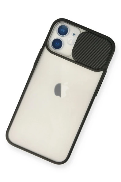 iPhone 11 Kılıf Palm Buzlu Kamera Sürgülü Silikon - Siyah - Resim 2