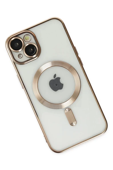 iPhone 14 Kılıf Kross Magneticsafe Kapak - Gold - Resim 3