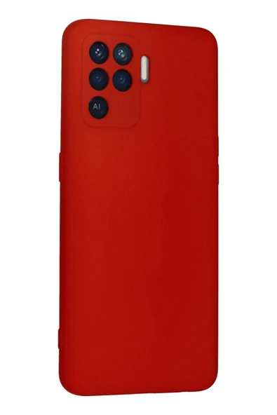 Oppo Reno 5 Lite Kılıf Nano içi Kadife Silikon - Kırmızı - Resim 2