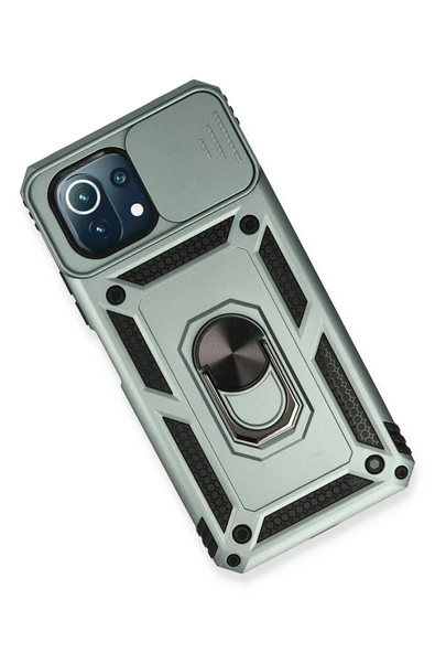 Xiaomi Mİ 11 Lite Kılıf Pars Lens Yüzüklü Silikon - Yeşil - Resim 3