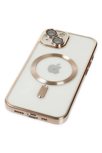 iPhone 14 Kılıf Kross Magneticsafe Kapak - Gold - Resim 5