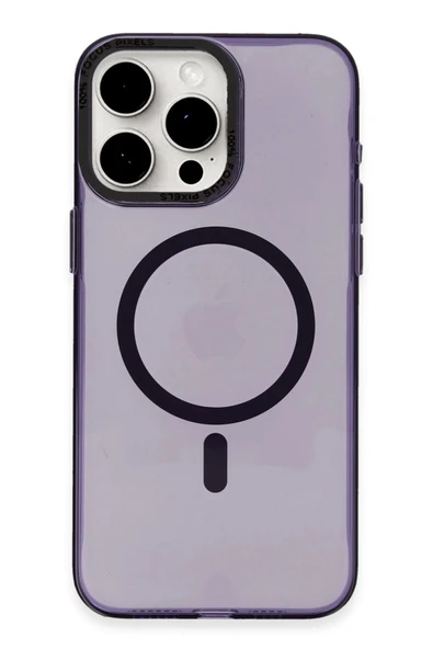 iPhone 15 Pro Max Kılıf Anka PC Magneticsafe Sert Metal Kapak - Mor ürün görseli