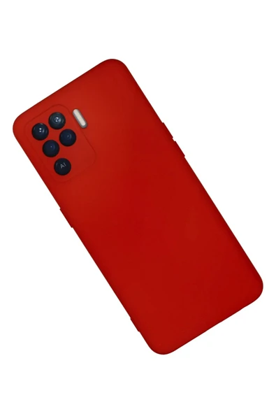 Oppo Reno 5 Lite Kılıf Nano içi Kadife Silikon - Kırmızı - Resim 3