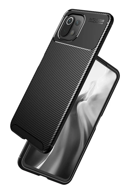 Xiaomi Mİ 11 Lite Kılıf Auto Focus Karbon Kapak - Kahverengi - Resim 2