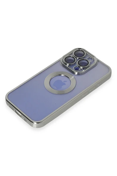 iPhone 15 Pro Max Kılıf Slot Silikon - Gümüş - Resim 4