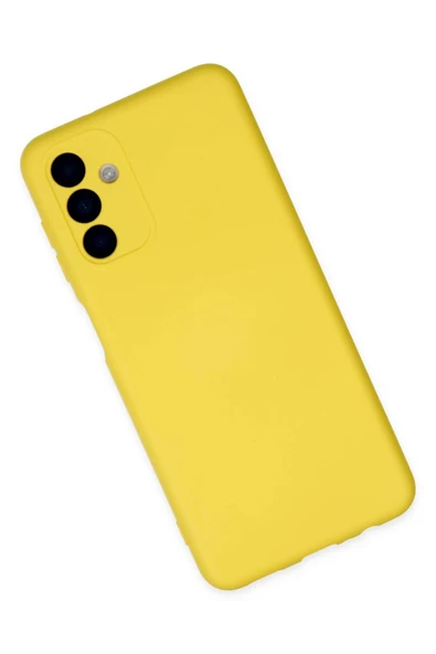 Samsung Galaxy A04S Kılıf Nano içi Kadife Silikon - Sarı - Resim 4