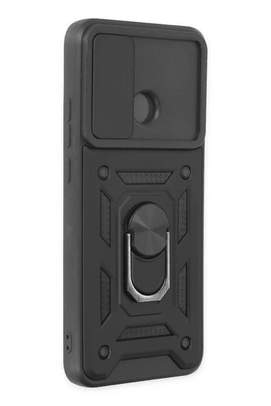 Xiaomi Redmi 10C Kılıf Pars Lens Yüzüklü Silikon - Siyah - Resim 3