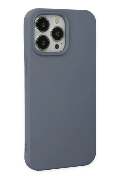 iPhone 15 Pro Max Kılıf Nano içi Kadife Silikon - Gri - Resim 2