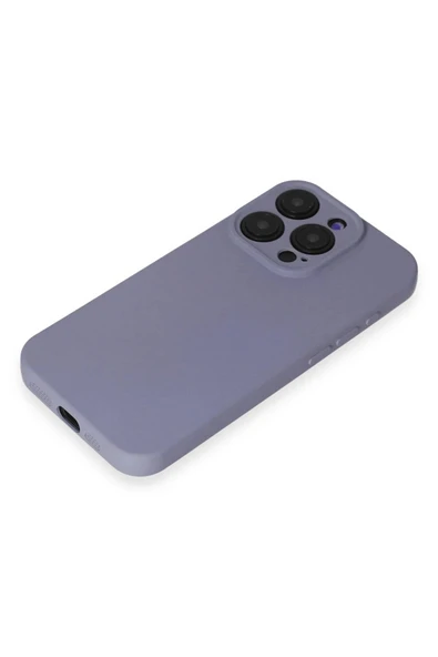 iPhone 15 Pro Max Kılıf Nano içi Kadife Silikon - Lila - Resim 4