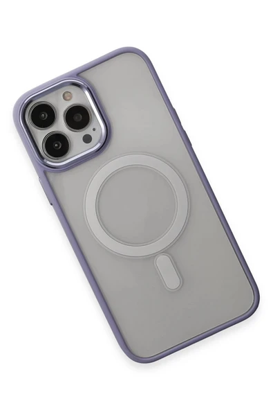 iPhone 15 Pro Max Kılıf Room Magneticsafe Silikon - Lila - Resim 2