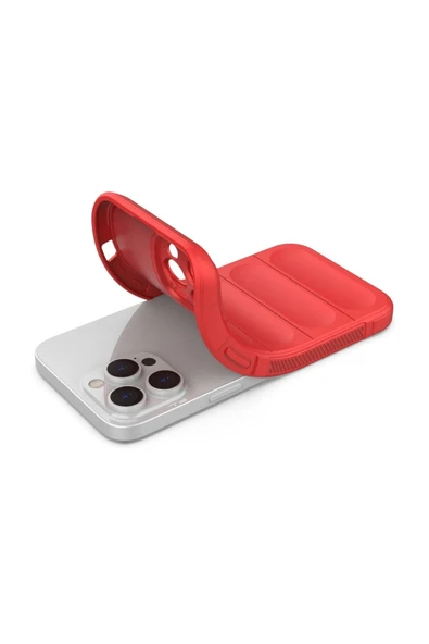 iPhone 15 Pro Max Kılıf Optimum Silikon - Kırmızı - Resim 4