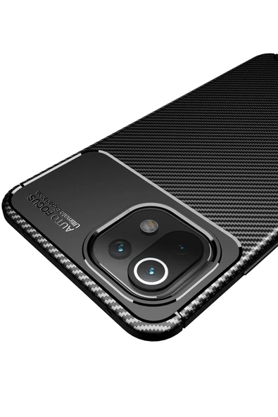 Xiaomi Mİ 11 Lite Kılıf Auto Focus Karbon Kapak - Kahverengi - Resim 3