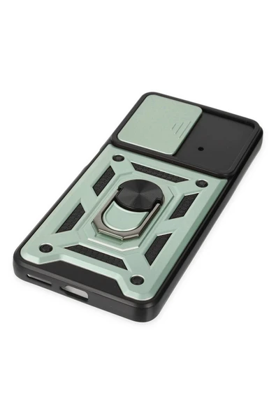 Xiaomi Poco X4 Pro 5G Kılıf Pars Lens Yüzüklü Silikon - Yeşil - Resim 4