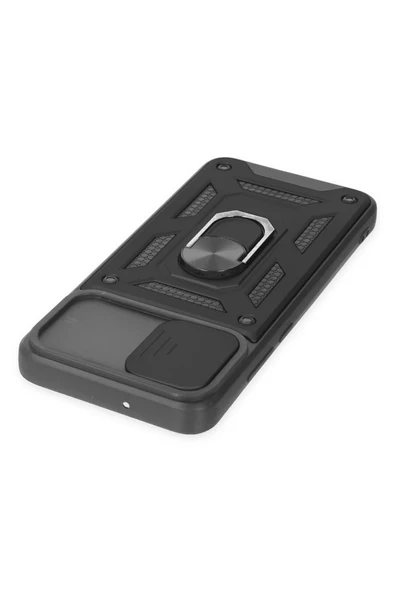 Samsung Galaxy A03 Kılıf Pars Lens Yüzüklü Silikon - Siyah - Resim 4