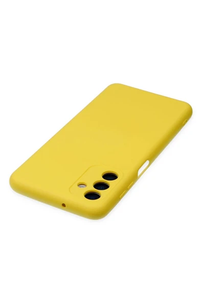 Samsung Galaxy A04S Kılıf Nano içi Kadife Silikon - Sarı - Resim 2
