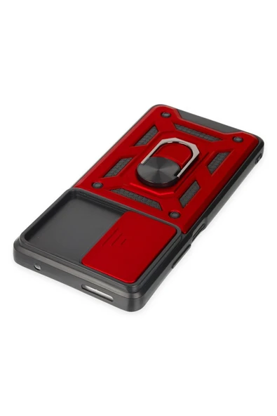 Xiaomi Mi 11T Pro Kılıf Pars Lens Yüzüklü Silikon - Kırmızı - Resim 5