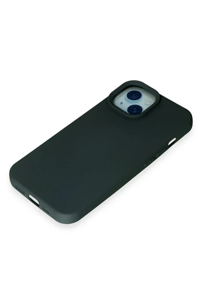 iPhone 15 Kılıf Nano içi Kadife Silikon - Koyu Yeşil - Resim 4