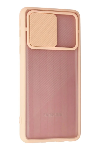 Samsung Galaxy A01 Core Kılıf Palm Buzlu Kamera Sürgülü Silikon - Pembe - Resim 3