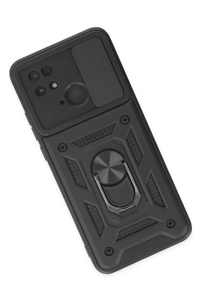 Xiaomi Redmi 10C Kılıf Pars Lens Yüzüklü Silikon - Siyah - Resim 2