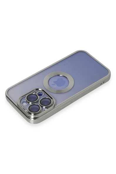 iPhone 15 Pro Max Kılıf Slot Silikon - Gümüş - Resim 3