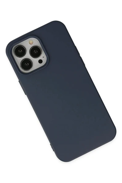 iPhone 15 Pro Kılıf Nano içi Kadife Silikon - Lacivert - Resim 3