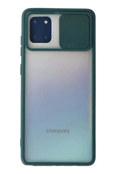 Samsung Galaxy A81 / Note 10 Lite Kılıf Palm Buzlu Kamera Sürgülü Silikon - Yeşil ürün görseli