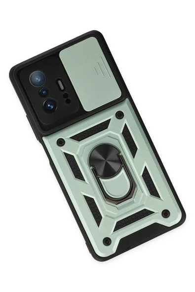 Xiaomi Mi 11T Pro Kılıf Pars Lens Yüzüklü Silikon - Yeşil - Resim 3