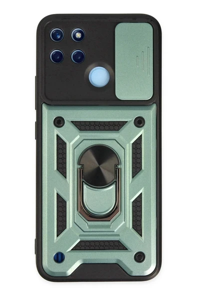 Realme C25Y Kılıf Pars Lens Yüzüklü Silikon - Yeşil ürün görseli