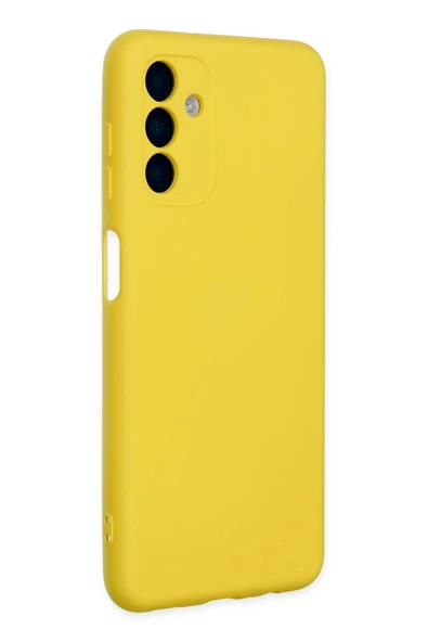 Samsung Galaxy A04S Kılıf Nano içi Kadife Silikon - Sarı - Resim 3