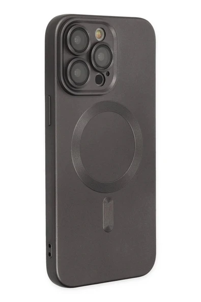 iPhone 14 Pro Kılıf Moshi Lens Magneticsafe Silikon - Füme - Resim 2