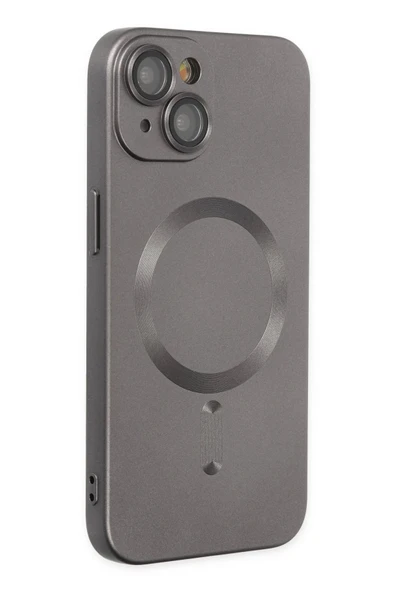 iPhone 14 Plus Kılıf Moshi Lens Magneticsafe Silikon - Füme - Resim 2