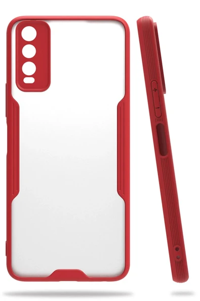 Vivo Y11S Kılıf Platin Silikon - Kırmızı ürün görseli