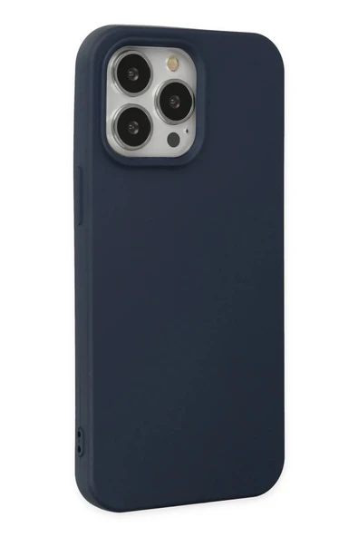 iPhone 15 Pro Kılıf Nano içi Kadife Silikon - Lacivert - Resim 2