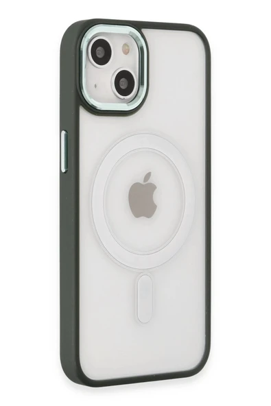 iPhone 15 Kılıf Room Magneticsafe Silikon - Köknar Yeşili - Resim 3