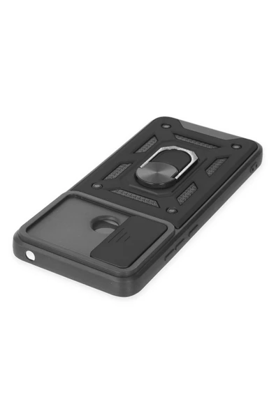 Xiaomi Redmi 10C Kılıf Pars Lens Yüzüklü Silikon - Siyah - Resim 4