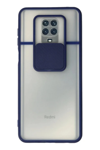 Xiaomi Redmi Note 9 Pro Kılıf Palm Buzlu Kamera Sürgülü Silikon - Lacivert ürün görseli