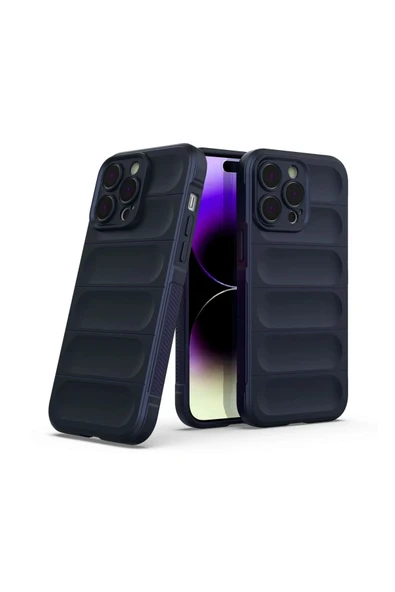 iPhone 15 Pro Max Kılıf Optimum Silikon - Lacivert - Resim 3