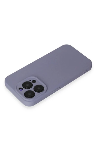 iPhone 15 Pro Max Kılıf Nano içi Kadife Silikon - Lila - Resim 2