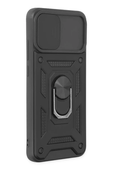 Samsung Galaxy A03 Kılıf Pars Lens Yüzüklü Silikon - Siyah - Resim 2