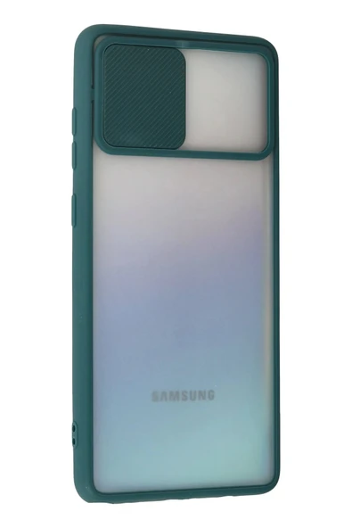 Samsung Galaxy A81 / Note 10 Lite Kılıf Palm Buzlu Kamera Sürgülü Silikon - Yeşil - Resim 3