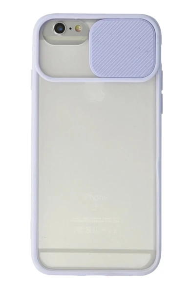 iPhone 6 Kılıf Palm Buzlu Kamera Sürgülü Silikon - Lila ürün görseli