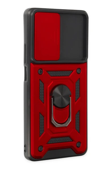 Xiaomi Mi 11T Pro Kılıf Pars Lens Yüzüklü Silikon - Kırmızı - Resim 3