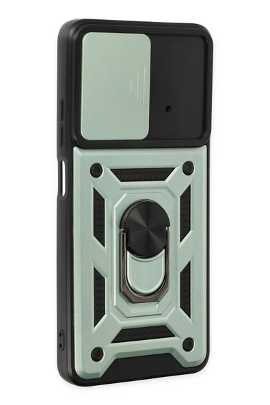 Xiaomi Poco X4 Pro 5G Kılıf Pars Lens Yüzüklü Silikon - Yeşil - Resim 3