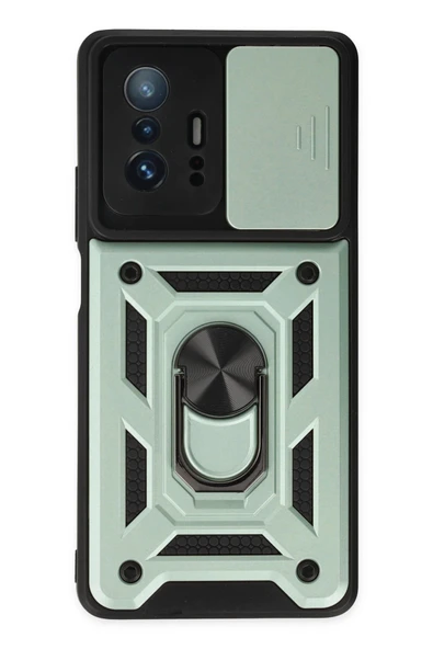 Xiaomi Mi 11T Pro Kılıf Pars Lens Yüzüklü Silikon - Yeşil ürün görseli