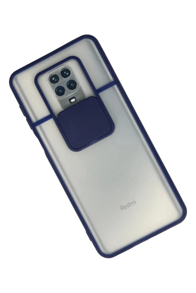 Xiaomi Redmi Note 9 Pro Kılıf Palm Buzlu Kamera Sürgülü Silikon - Lacivert - Resim 2