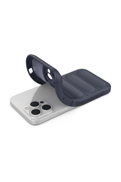 iPhone 15 Pro Max Kılıf Optimum Silikon - Lacivert - Resim 4