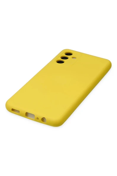 Samsung Galaxy A04S Kılıf Nano içi Kadife Silikon - Sarı - Resim 5