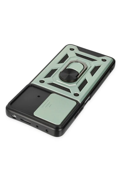 Xiaomi Poco X4 Pro 5G Kılıf Pars Lens Yüzüklü Silikon - Yeşil - Resim 5